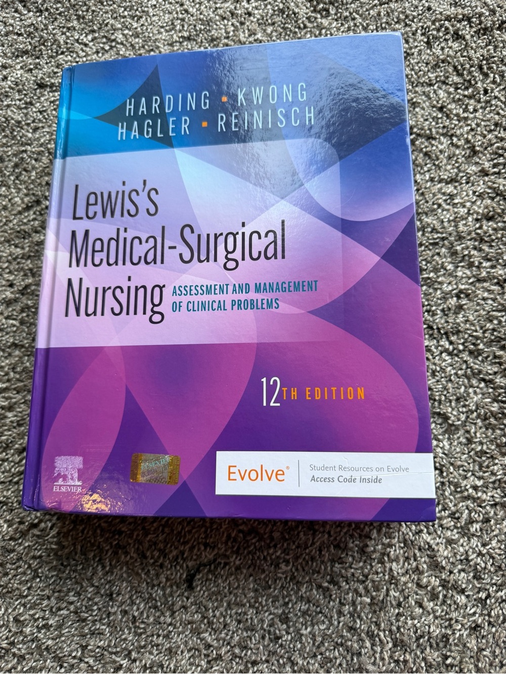 Lewis’s Medical-Surgical Nursing 12th Edition Hardcover + Unused Evolve Code